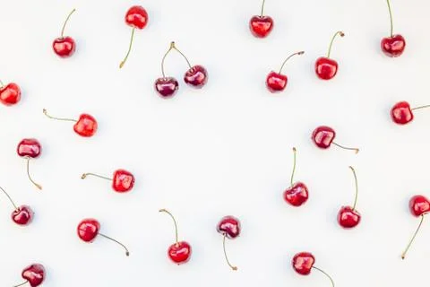 Fresh ripe cherry pattern background Foto stock