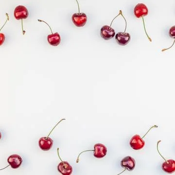 Fresh ripe cherry pattern background Foto stock