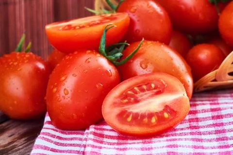 Fresh ripe cherry tomatoes 스톡 사진