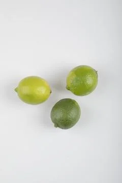 Fresh ripe lime fruit isolated on white background Stock Photos