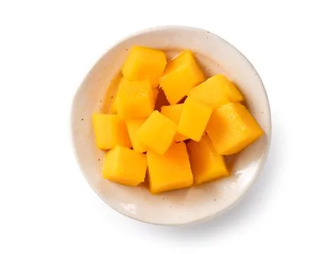 Fresh ripe mango fruit isolated on white background with clipping path Stock Photos