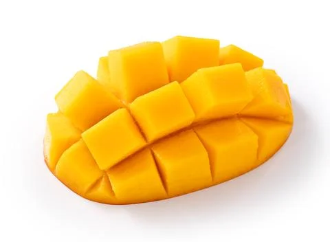 Fresh ripe mango fruit isolated on white background with clipping path Stock Photos