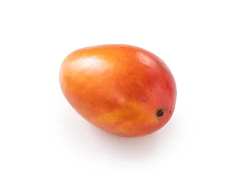 Fresh ripe mango fruit isolated on white background with clipping path Stock Photos