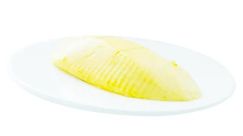 Fresh ripe Mango fruit slice on white plate Stock Photos