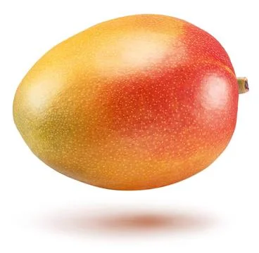 Fresh ripe mango fruit on white background Stock Photos