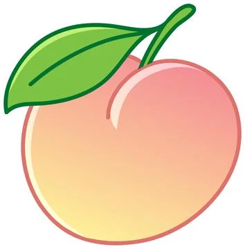 Fresh Ripe Peach Fruit Vector Cartoon Illustration Stock Illustration