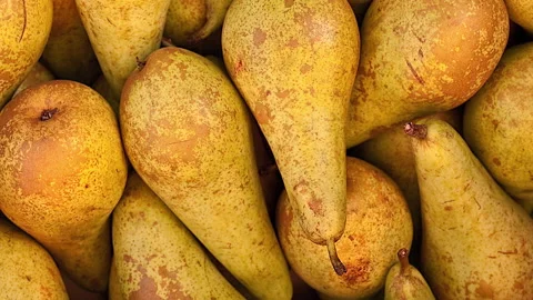 Fresh Ripe Pears As Background, Top View 動画素材 136033285