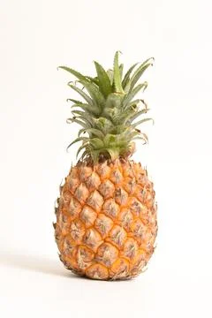 Fresh ripe pineapple fruit on white background Stock Photos