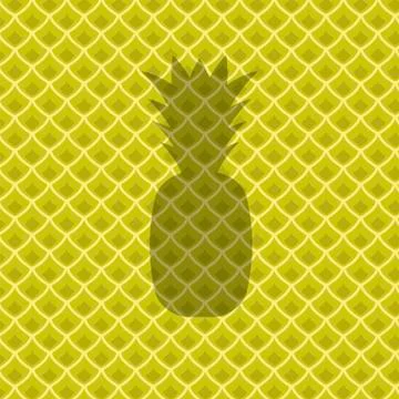 Fresh Ripe Pineapple Pattern. Stock Illustration