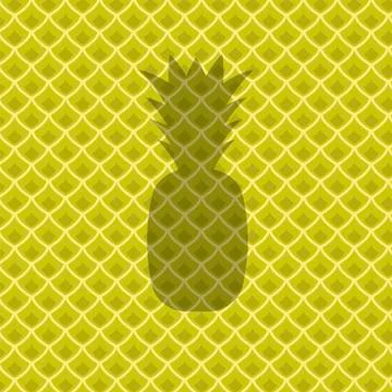 Fresh Ripe Pineapple Pattern. Stock Illustration