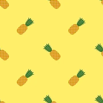 Fresh Ripe Pineapple Seamless Pattern Stock Illustration