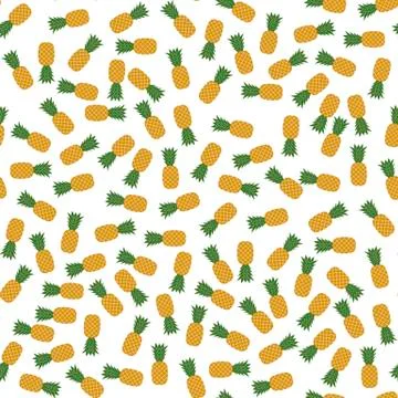 Fresh Ripe Pineapple Seamless Pattern Stock Illustration