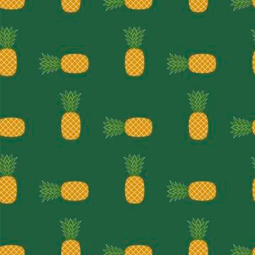 Fresh Ripe Pineapple Seamless Pattern Stock Illustration