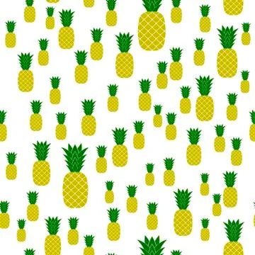Fresh Ripe Pineapple Seamless Pattern Stock Illustration