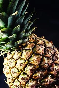 Fresh ripe pineapple, selective focus Stock Photos