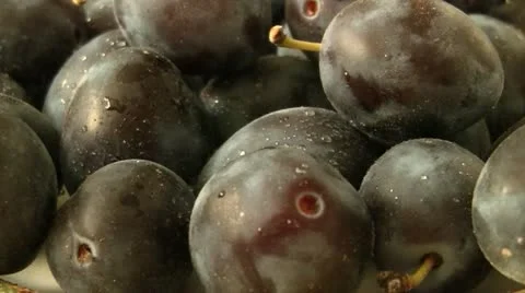 Fresh ripe plums Stock Footage 11907101