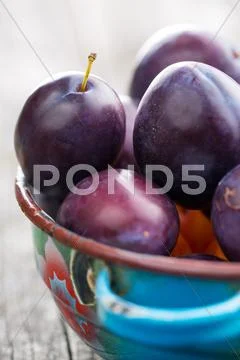 Fresh ripe plums. Stock Photos