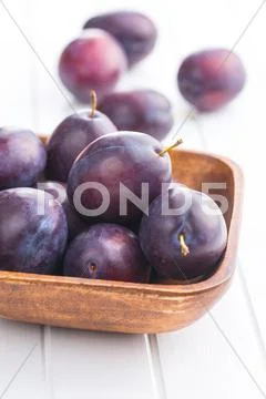 Fresh ripe plums. Stock Photos
