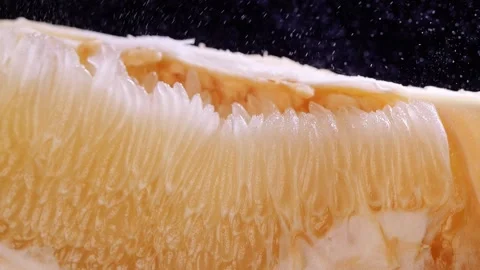 Fresh Ripe Pomelo Segment Inside Detail Slow Motion Stock Footage 323132380