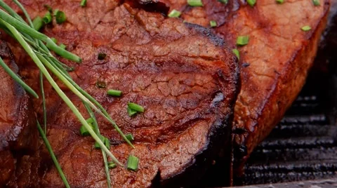 Fresh ripe roasted beef meat Stock Footage 45026843