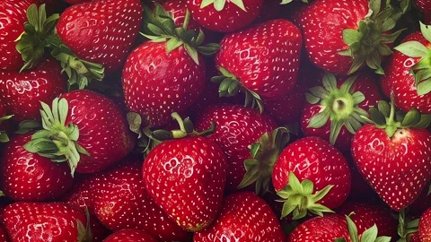 Fresh Ripe Strawberries - Seamless Pattern From Above Video stock 276818281