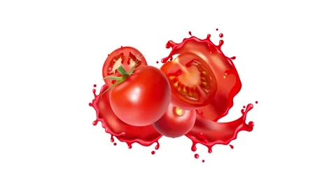 Fresh Ripe Tomatoes with Splash Effect – High-Quality Food Animation Video stock 304171372