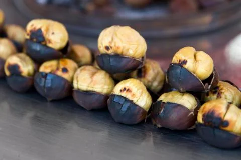 Fresh roasted chesnuts Stock Photos