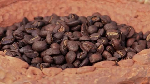 Fresh Roasted Coffee. Cooling tray. Stock Footage 304647327