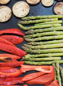 Fresh roasted vegetables Stock Photos
