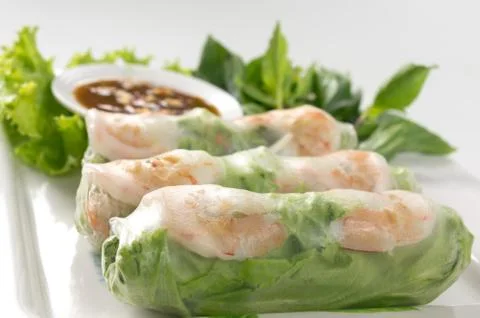 Fresh roll with shrimp inside Stock-Fotos