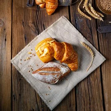 Fresh rolls in a cornucopia Stock Photos