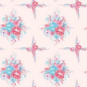 Fresh Romantic Vector Pattern Stock Illustration