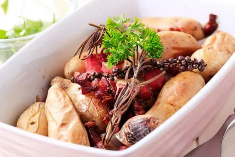 Fresh root vegetables in a cardboard box Stock Photos