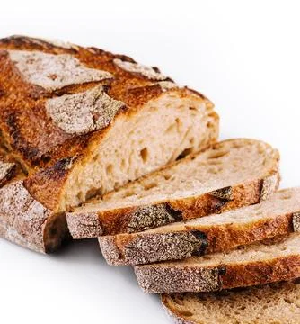 Fresh rye bread isolated on white background Stock Photos