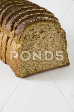 Fresh rye bread slices Stock Photos