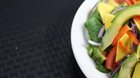 Fresh Salad with Avocado Stock Footage 40272258