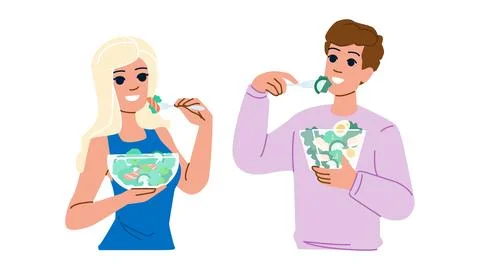 Fresh salad bowl vector Stock Illustration