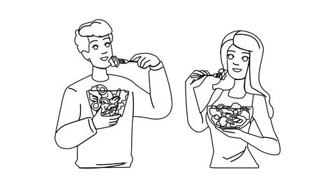 Fresh salad bowl vector Stock Illustration