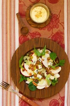 Fresh salad with dressing Stock Photos