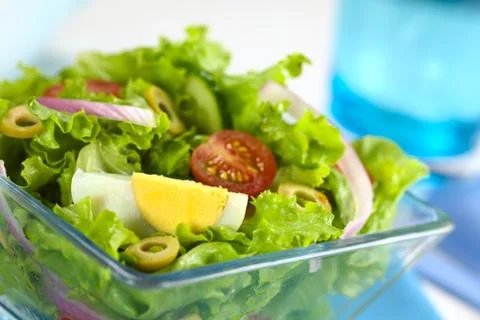 Fresh salad with egg Stock Photos