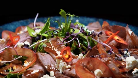 Fresh salad on a plate Stock Footage 239632922