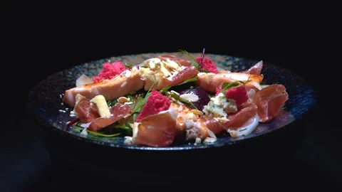 Fresh salad on a plate Stock Footage 239632932