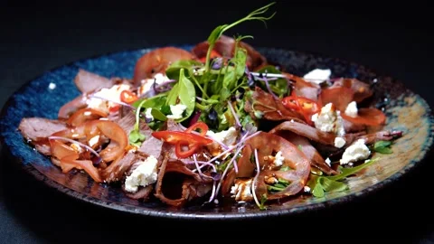 Fresh salad on a plate Stock Footage 239632935