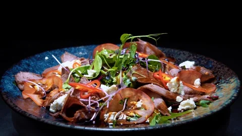 Fresh salad on a plate Stock Footage 240201847