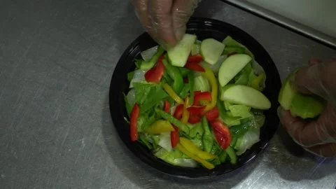Fresh Salad Preparation Stock Footage 319207271