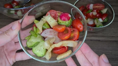 The fresh salad is ready Stock Footage 165505608