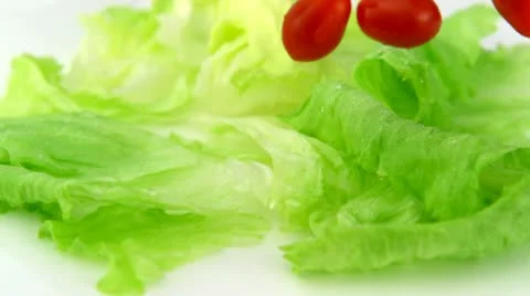 Fresh salad, Slow Motion Stock Footage 10700545