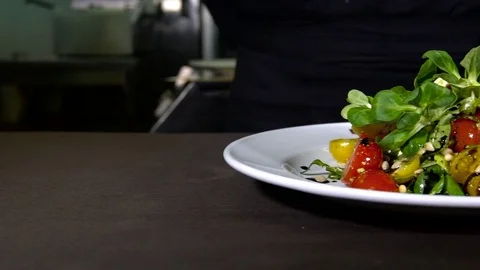 Fresh salad on the table Stock Footage 74796221