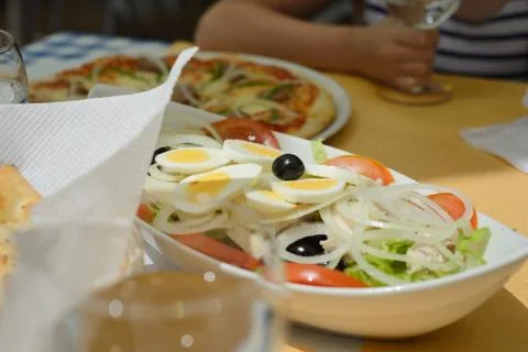 Fresh salad on the table Stock Photos