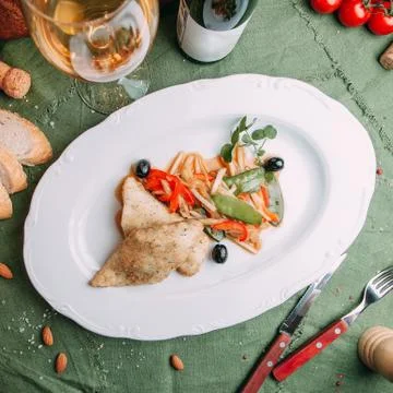 Fresh salads for the restaurant menu Stock Photos